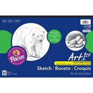 Pacon PAC 4747 Ucreate Medium Weight Sketch Pads - 50 Sheets - 18 X 12