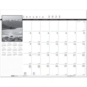 House HOD 122 Black And White Calendar Desk Pads - Julian Dates - Mont