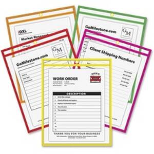 C-line CLI 43920 Neon Shop Ticket Holders, Stitched - Assorted, 5 Colo
