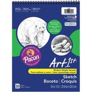 Pacon PAC 4850 Ucreate Medium Weight Acid Free Sketch Books - 30 Sheet