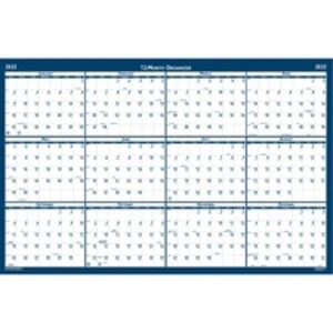 House HOD 3962 Dated 66 Laminated Wall Planner - Julian Dates - Monthl