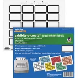 Tabbies TAB 48090 Legal Exhibits-u-create 1 Labels - 1 58 X 1 Length -