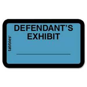 Tabbies TAB 58093 Defendant's Exhibit Legal File Labels - 1 58 X 1 Len