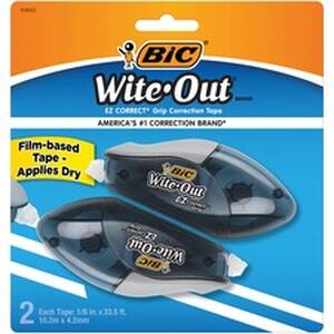 Bic BIC WOECGP21 Wite-out Brand Ez Grip Correction Tape - 33.50 Ft Len