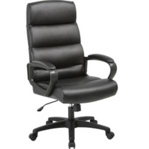 Lorell LLR 41843 Soho High-back Leather Executive Chair - Black Bonded