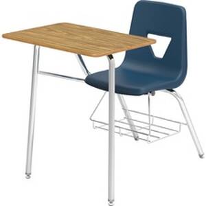 Lorell LLR 99914 Rectangular Medium Oak Top Student Combo Desks - Medi