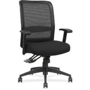 Lorell LLR 62105 Executive High-back Mesh Multifunction Chair - Black 