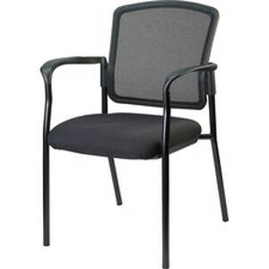 Lorell LLR 23100 Breathable Mesh Guest Chair - Black Fabric Seat - Bla