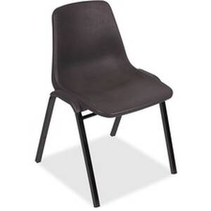 Lorell LLR 85567 Plastic Stacking Chairs - Black Polypropylene Seat - 