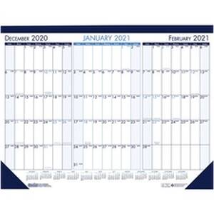 House HOD 136 3-month View Monthly Desk Pad Calendar - Julian Dates - 