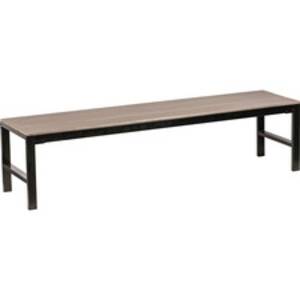 Lorell LLR 42689 Charcoal Faux Wood Outdoor Bench - Charcoal Gray Faux