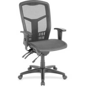 Lorell LLR 86905 Executive Mesh High-back Chair - Black Mesh Seat - Bl