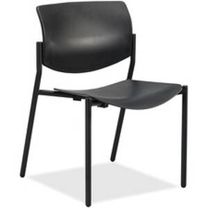 Lorell LLR 83113 Stack Chairs With Molded Plastic Seat  Back - Black P