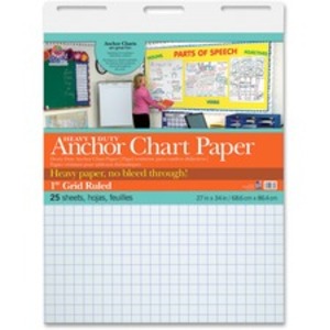 Pacon PAC 3372 Pacon Heavy Duty Anchor Chart Paper - 25 Sheets - Grid 