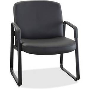 Lorell LLR 84587 Big And Tall Leather Guest Chair - Leather, Plywood S