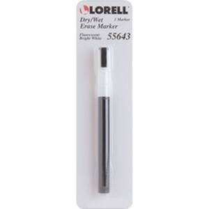 Lorell LLR 55643 Drywet Erase Marker - White - 1 Each