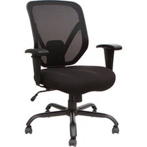 Lorell LLR 81804 Soho Big  Tall Mesh Back Chair - Black Fabric Seat - 