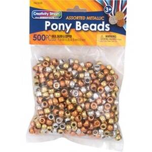 Pacon PAC 3549 Pacon Metallic Pony Beads - Skill Learning: Arts  Craft