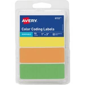 Avery AVE 06722 Averyreg; Removable Neon Color-coding Labels - 1 Heigh