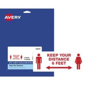 Avery AVE 83079 Averyreg; Surface Safe Keep Your Distance Decals - 15 