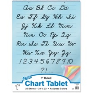 Pacon PAC 74731 Pacon Cursive Cover Colored Paper Chart Tablet  25 She