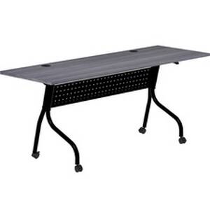 Lorell LLR 59488 Charcoal Flip Top Training Table - Charcoal Rectangle
