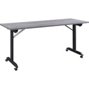 Lorell LLR 60741 Mobile Folding Training Table - Rectangle Top - Powde