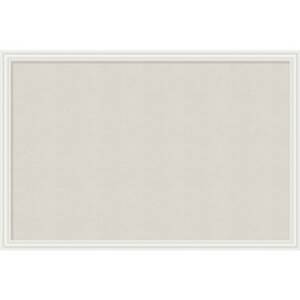 U UBR 2074U0001 Cork Linen Bulletin Board, 20 X 30 Inches, White Wood 