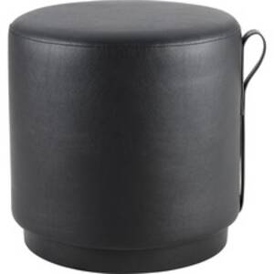 Lorell LLR 86936 Contemporary Seating Round Foot Stool - Black Polyure