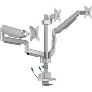 Lorell LLR 99804 Mounting Arm For Monitor - Gray - Yes - 3 Display(s) 