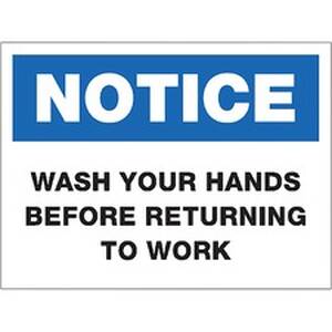 Lorell LLR 00251 Notice Wash Hands Sign - 1 Each - Notice Printmessage