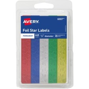 Avery AVE 06007 Averyreg; Assorted Foil Star Labels - Learning Themesu