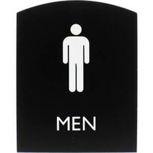 Lorell LLR 02676 Restroom Sign - 1 Each - Men Printmessage - 6.8 Width