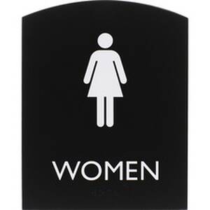 Lorell LLR 02674 Restroom Sign - 1 Each - Women Printmessage - 6.8 Wid