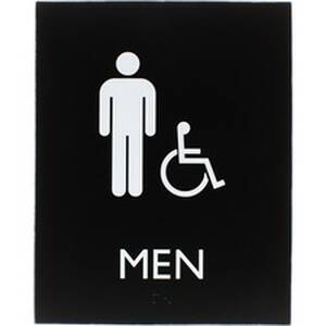 Lorell LLR 02668 Restroom Sign - 1 Each - Men Printmessage - 6.4 Width