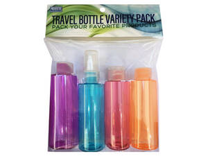 Bulk DC224 4 Piece Travel Bottle Variety Pack