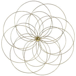 Homeroots.co 376621 Metal Flower Wall Decor With Gold Foils Accent