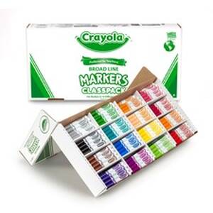 Crayola CYO 588201 Broadline Classpack Markers - Broad Marker Point - 