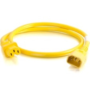 C2g 17502 5ft 18awg Power Cord (iec320c14 To Iec320c13) - Yellow - For