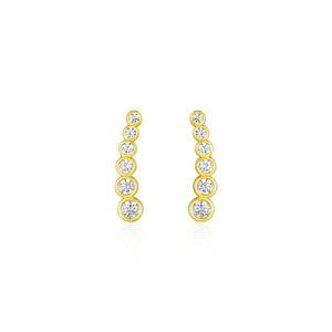 Unbranded 28869 14k Yellow Gold Graduated Circles Climber Post Earring