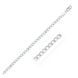 Unbranded 49968-18 Rhodium Plated 3.7mm Sterling Silver Curb Style Cha