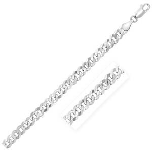Unbranded 44234-30 Rhodium Plated 5.6mm Sterling Silver Curb Style Cha