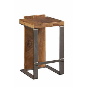 Homeroots.co 373943 30 Uber Contemporary Oak And Steel Bar Stool