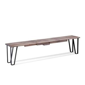 Homeroots.co 373931 48 Gray Ash Raw Edge Maple And Black Steel Bench