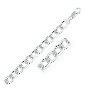 Unbranded 86558-24 Rhodium Plated 8.4mm Sterling Silver Curb Style Cha