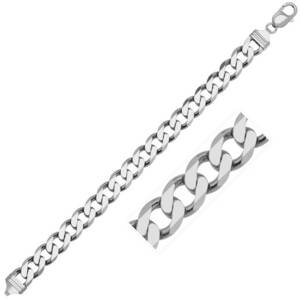 Unbranded 72706-24 Rhodium Plated 9.5mm Sterling Silver Curb Style Cha