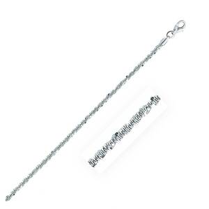 Unbranded 70069-24 Rhodium Plated 2.2mm Sterling Silver Sparkle Style 