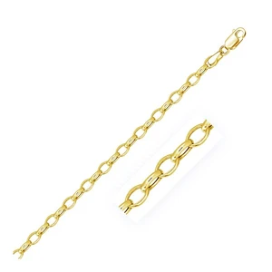 Unbranded 94748-7 4.6mm 14k Yellow Gold Oval Rolo Bracelet Size: 7''