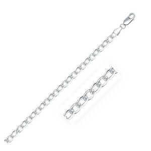 Unbranded 57898-18 Rhodium Plated 4.7mm Sterling Silver Curb Style Cha