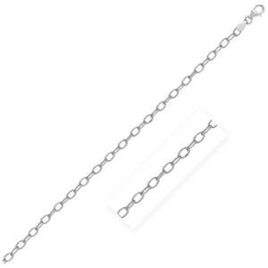 Unbranded 00456-20 Rhodium Plated 3.5mm Sterling Silver Rolo Style Cha